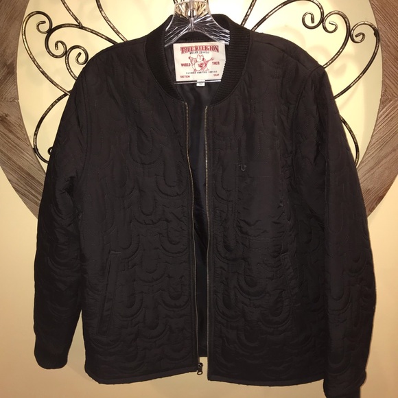 true religion quilted bomber jacket